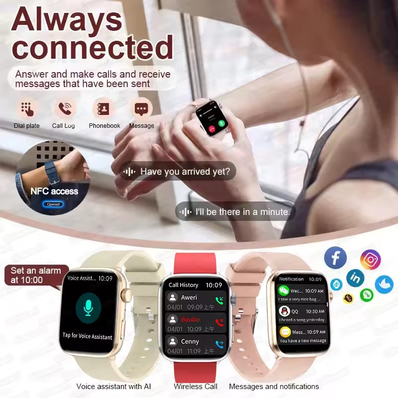 Smart Watch Watch Global Version Men Women HD AMOLED Display Heart Rate Bluetooth Call GPS Track Waterproof Sports Smart Watches