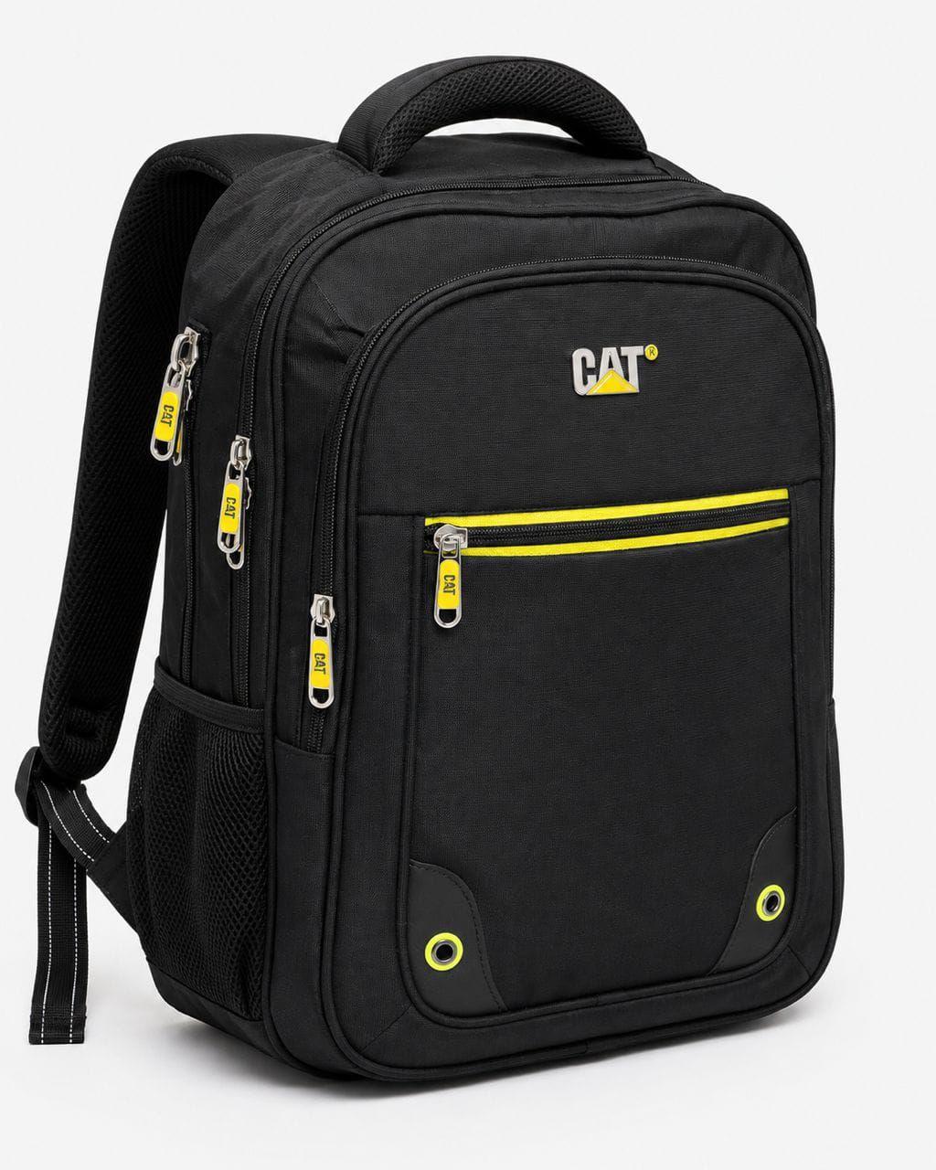 CAT Brand Blue Backpack with Yellow Accents