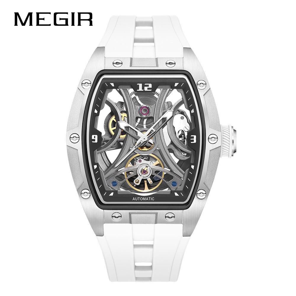 MEGIR New Automatic Watch Men's Luxury Brand Waterproof Business Mechanical Watch Man Silicone Wristwatch Male Clock