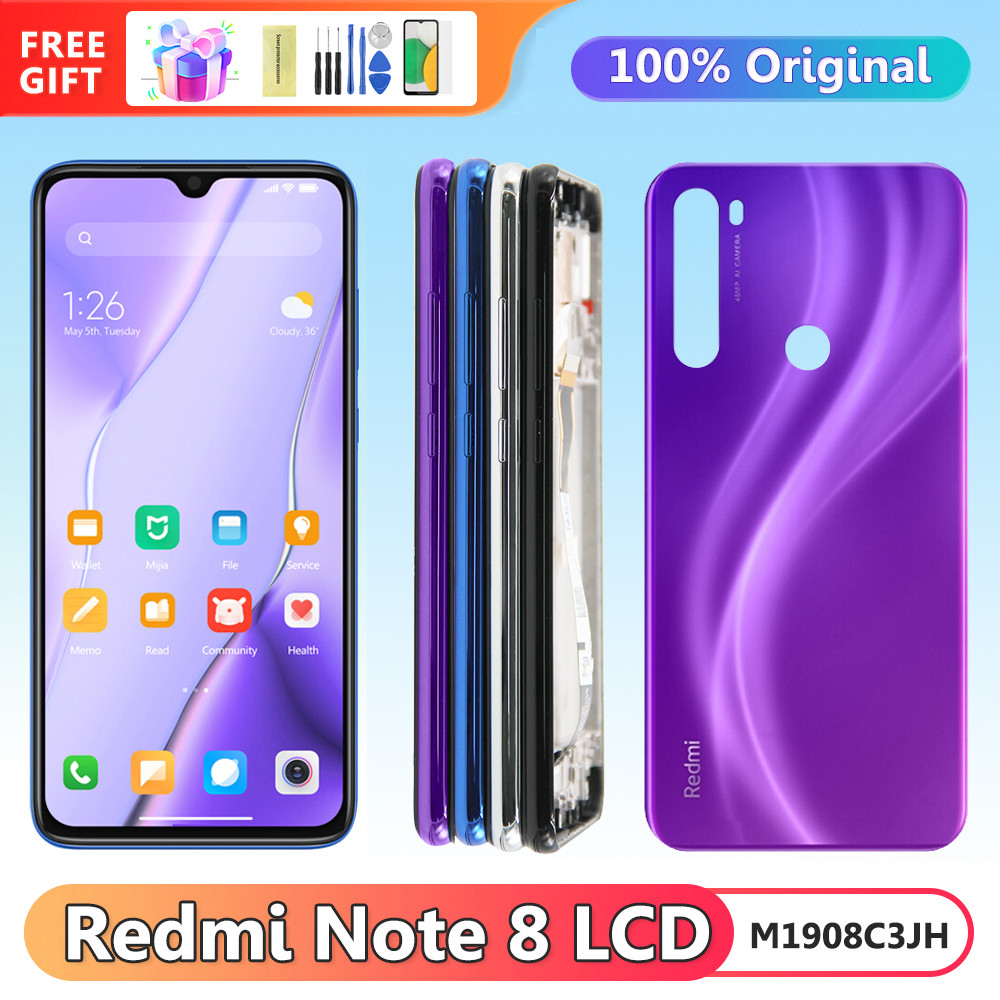 Original Display Assembly for Xiaomi Redmi Note 8 M1908C3JH, Lcd Display Touch Screen Digitizer for Redmi Note 8 Replacement