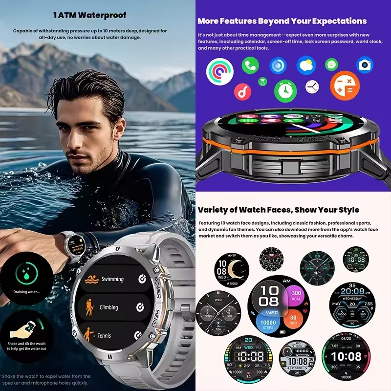 2025 Original TANK T3 Ultra GPS Smart Watch  5ATM Waterproof Smartwatch HD AMOLED 1000mAh Fitness T-Rex 3 Electronic Watches Men