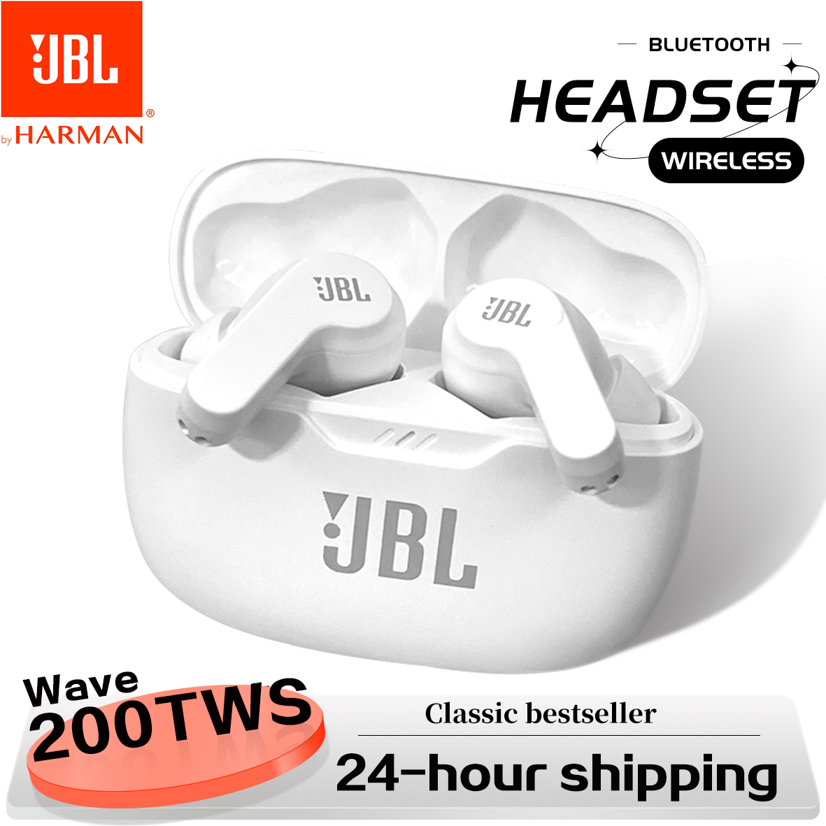 JBL WAVE 200TWS Features True Wireless Earbuds JBL W200 tws Bluetooth 5.0 Earphones Sports Headphones With Mic HK version