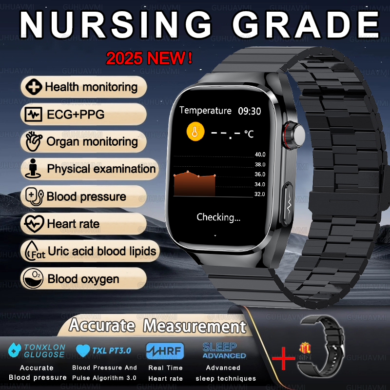 2025 New For XIAOMI Uric acid Blood lipids Smart Watch Men ECG+PPG Blood pressure Blood oxygen Bluetooth Call Health Smartwatchs