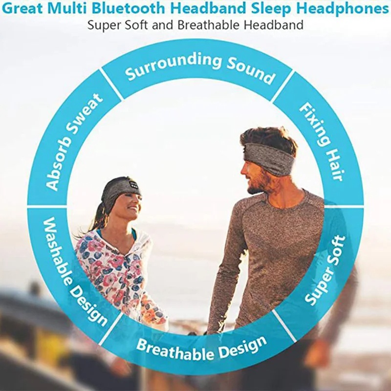NEW huawweishi Bluetooth Earphones Sports Sleeping Headband Elastic Wireless Headphones Music Eye Mask Wireless Headset Headband