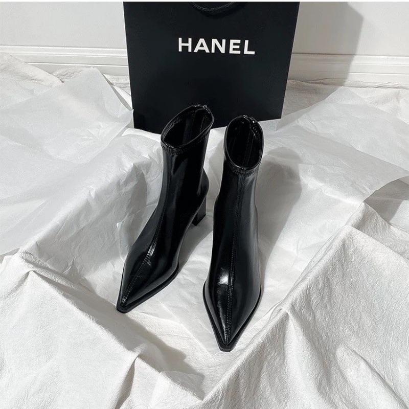 Chelsea Ankle Boots Basic High Heels Boots 2025 Women Fashion Pointed Toe Shoes Women Band Non-slip Comfortable Boots 222