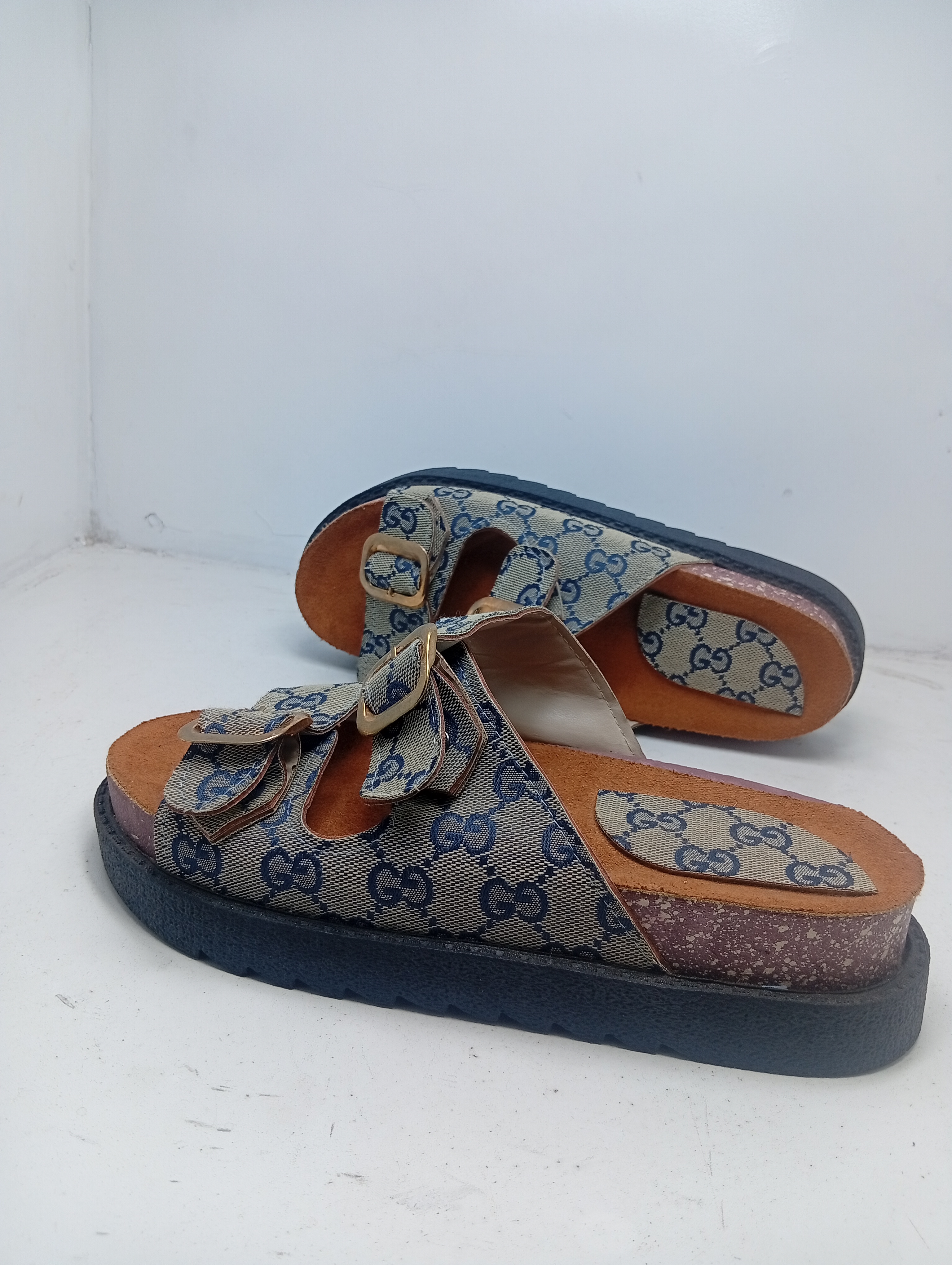 Gucci-Style Monogram Men's Sandals