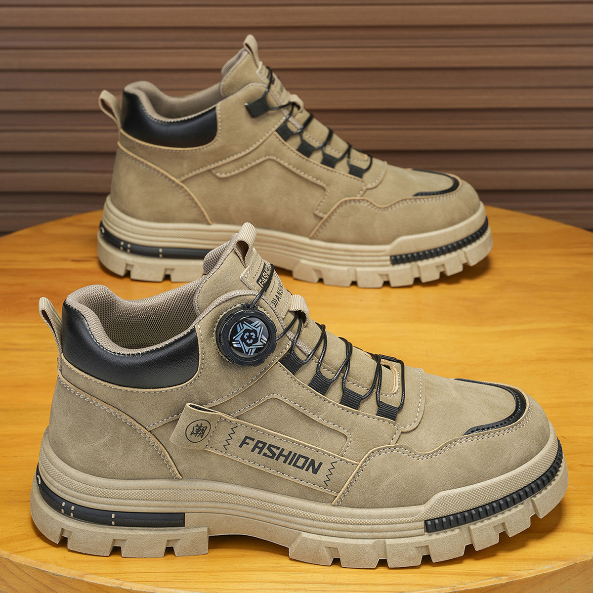 Low-Top Men's Platform Sports Outdoor Traditional Footwear - Lace-Up Stylish Trendy Street Hiking Skate Shoes