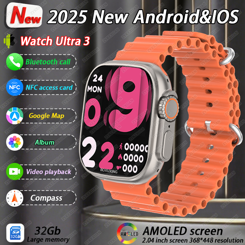 2025 New Original Watch DT Ultra 3 Pro Smart Watch Men Google map NFC GPS Tracker HD BT Call IP68 Waterproof smart watches Women
