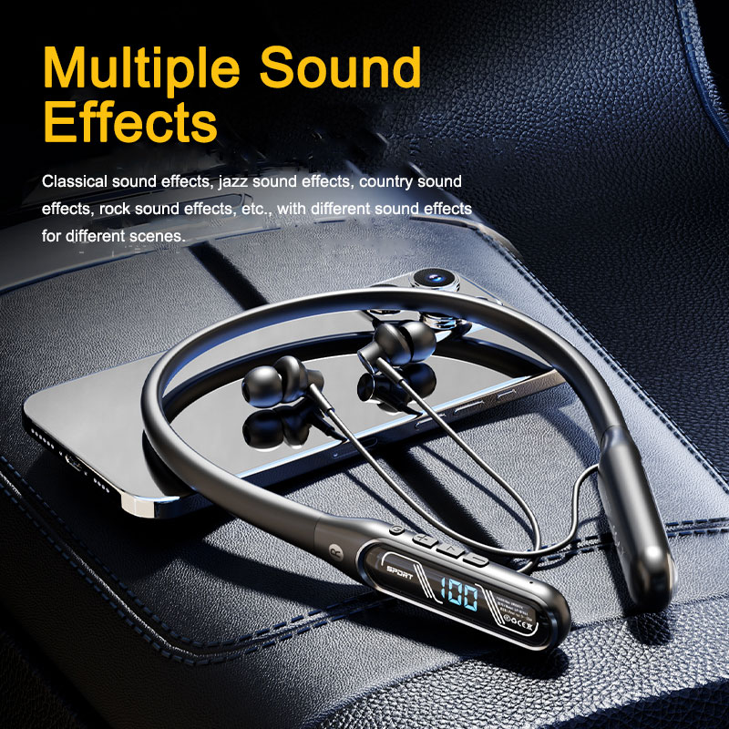 EARDECO Sport Bluetooth Headphone 80 Hours Playback Wireless Headphones Bass Stereo Neckband Phone Headphone Headset with Mic