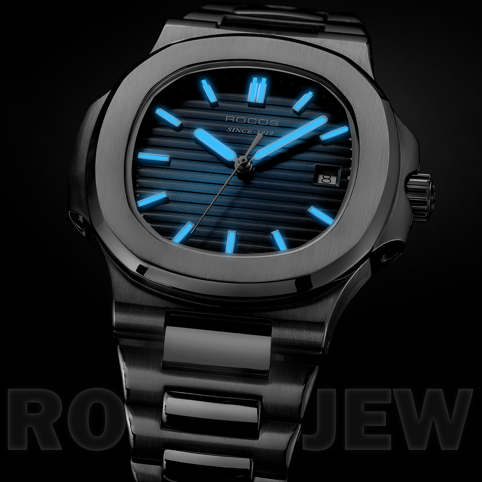 ROCOS Men's Automatic Mechanical Watches Nautilus Waterproof Steel Strip WristWatch Luxury Casual Elegant Sports Watch R0139