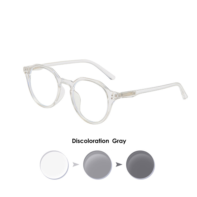 VCKA Anti-Blue Photochromic Myopia Glasses Women Men TR90 Frames Custom Prescription Computer Eyewear   -0.5 TO -10