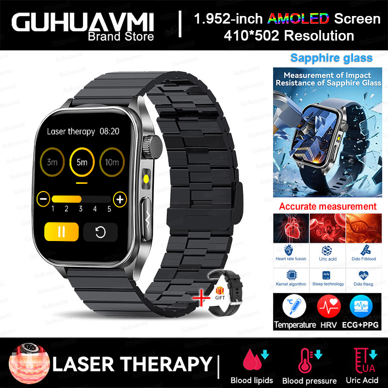 2025 New AI-GPT  Diagosis ECG Health Smart Watch Men Blood Pressure Lipid Uric Acid  Intelligent Q&A Health smart bracelet  Men