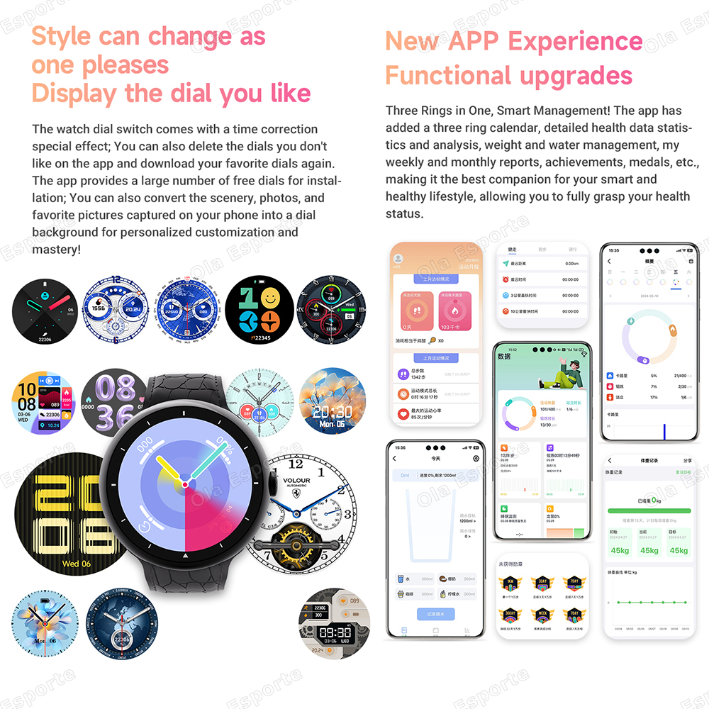 7 in 1 Strap Smart Watch Sports Watch Men Women AMOLED Screen GPS Bluetooth Calls Waterproof SmartWatch for Android IOS 2025 New