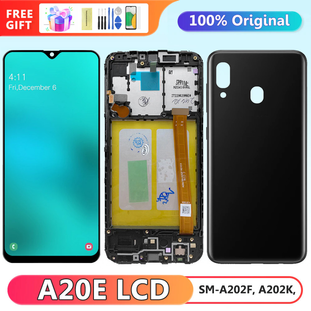 A20E Display Screen Replacement, for Samsung Galaxy A20e A202 A202F A202K Lcd Display Touch Screen Digitizer with Frame Assembly