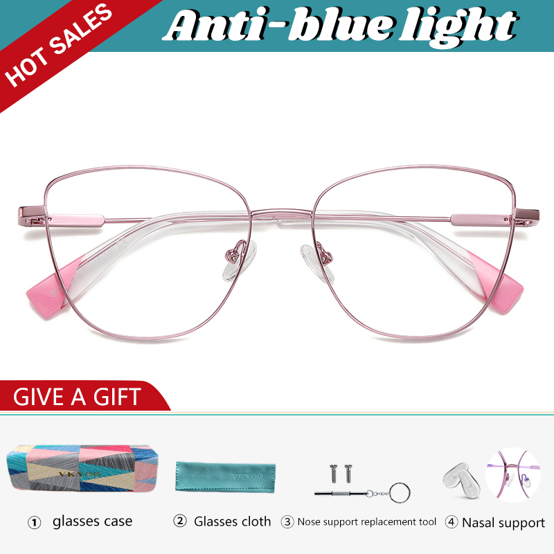 VICKY New Myopia Prescription Glasses Hyperopia Reading Glasses Women Anti Blue Light Computer Glasses Optical Eyeglasses Frame