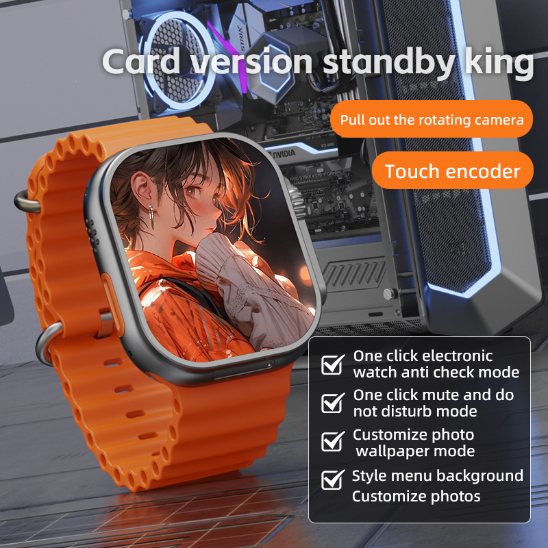 CD12 Smartwatch Touch Encoder 2.26-inch Amoled Smart Watch With 180° Rotary Camera  2080Mah Battery GPS WIFI Global Call Compass
