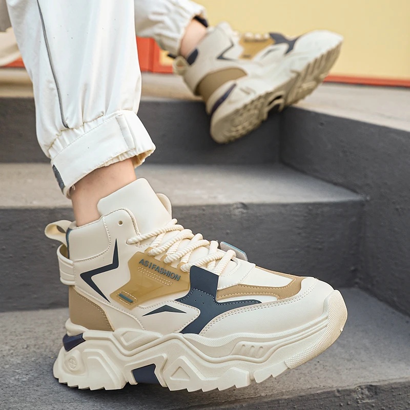 Men's High Top Dad Shoes with Thick Sole And Hidden Height 12cm Increase 10 Casual Sports Shoes for Adults Summer Synthetic