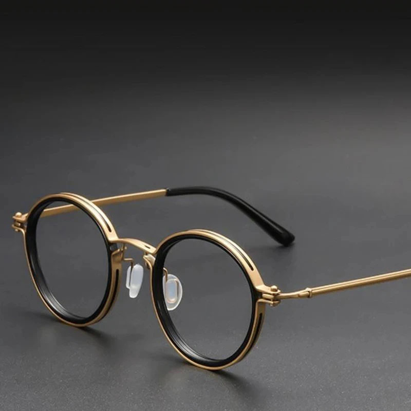 Reading Glasses Men Luxury Round Frame Magnifying Glasses Clear Lens Anti Blue Light Glasses Men Women Metal Reading Glasses New