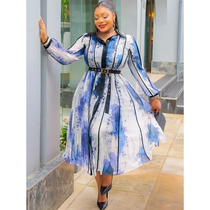 Customized Customized New African Dresses For Women Vetement Femme Dashiki Print Africa Shirt Dress African Clothes Dashiki Anka