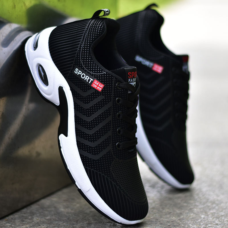 2025 new spring trend sports men's shoes Lace-up thick sole casual breathable fashion shoes Large size Wear skid resistance