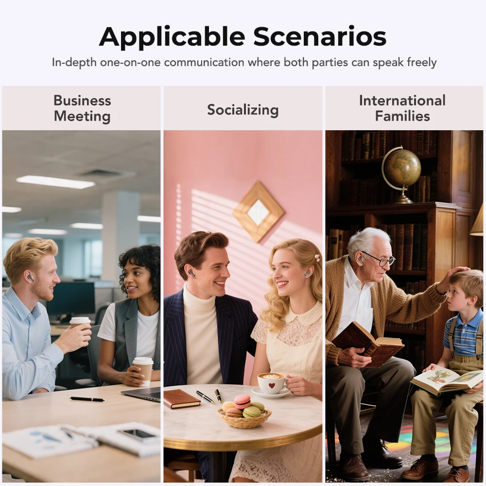 HTC NE40 Earphones Bluetooth V6 TWS Sports AI Translator Earbud Noise Reduction Wireless Headphones With Mic