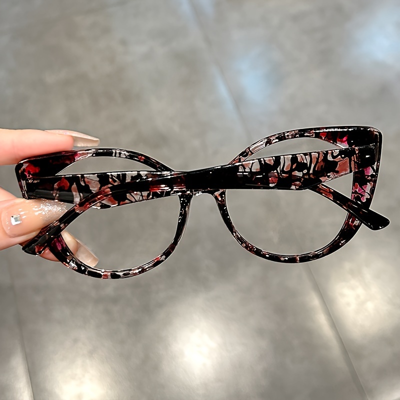 Blue Light Blocking Cat Eye Glasses with Gradient Color Frame, Transparent Lenses for Men and Women