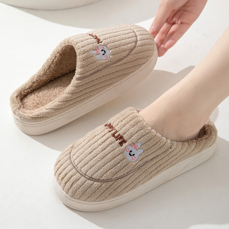 Cotton slippers for women, winter new style, indoor living, warm home, woolen slippers for men, autumn and winter