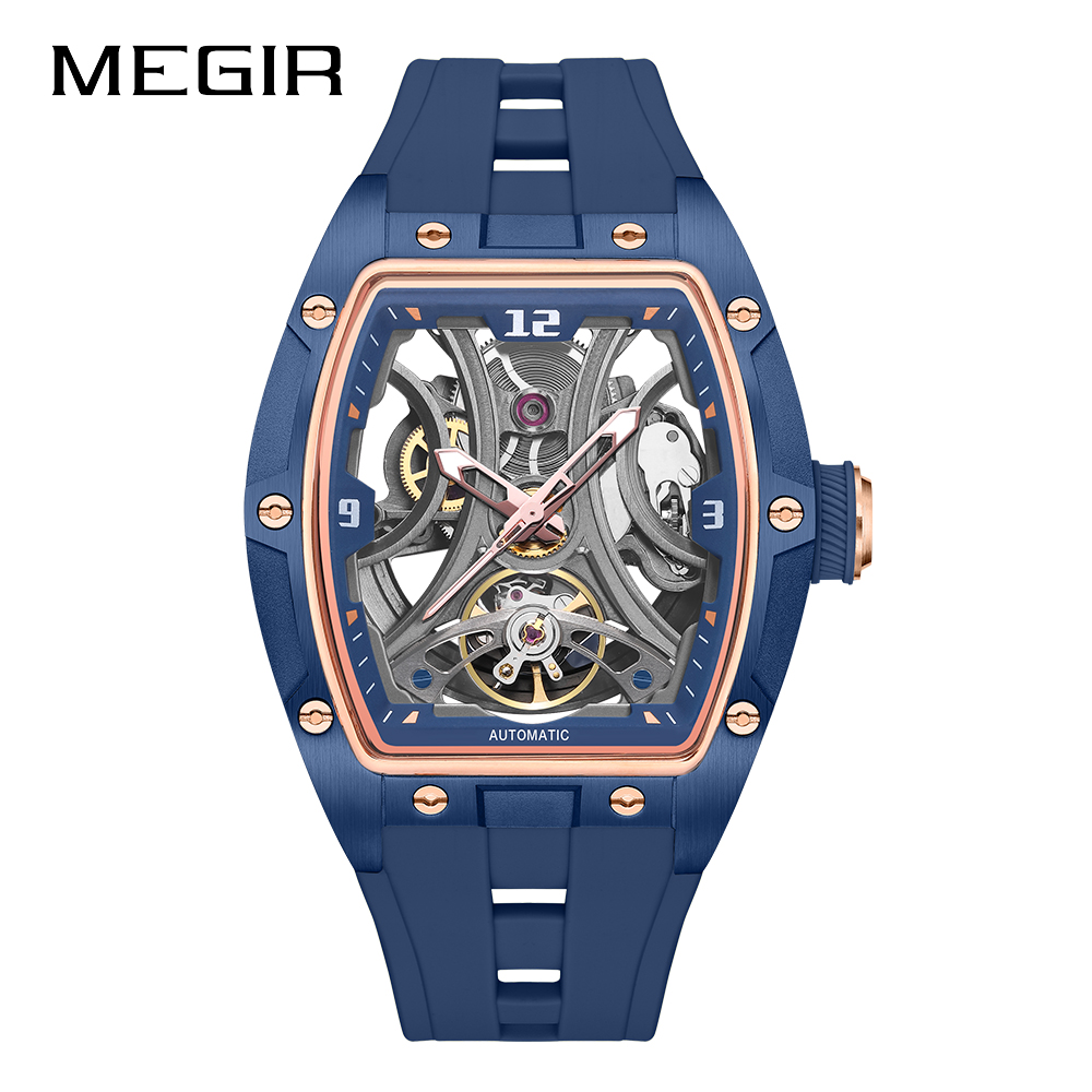 MEGIR 2025 New Men Automatic Mechanical Watches Men Luxury Brand Movemen Stainless Steel Waterproof Watch Relogio