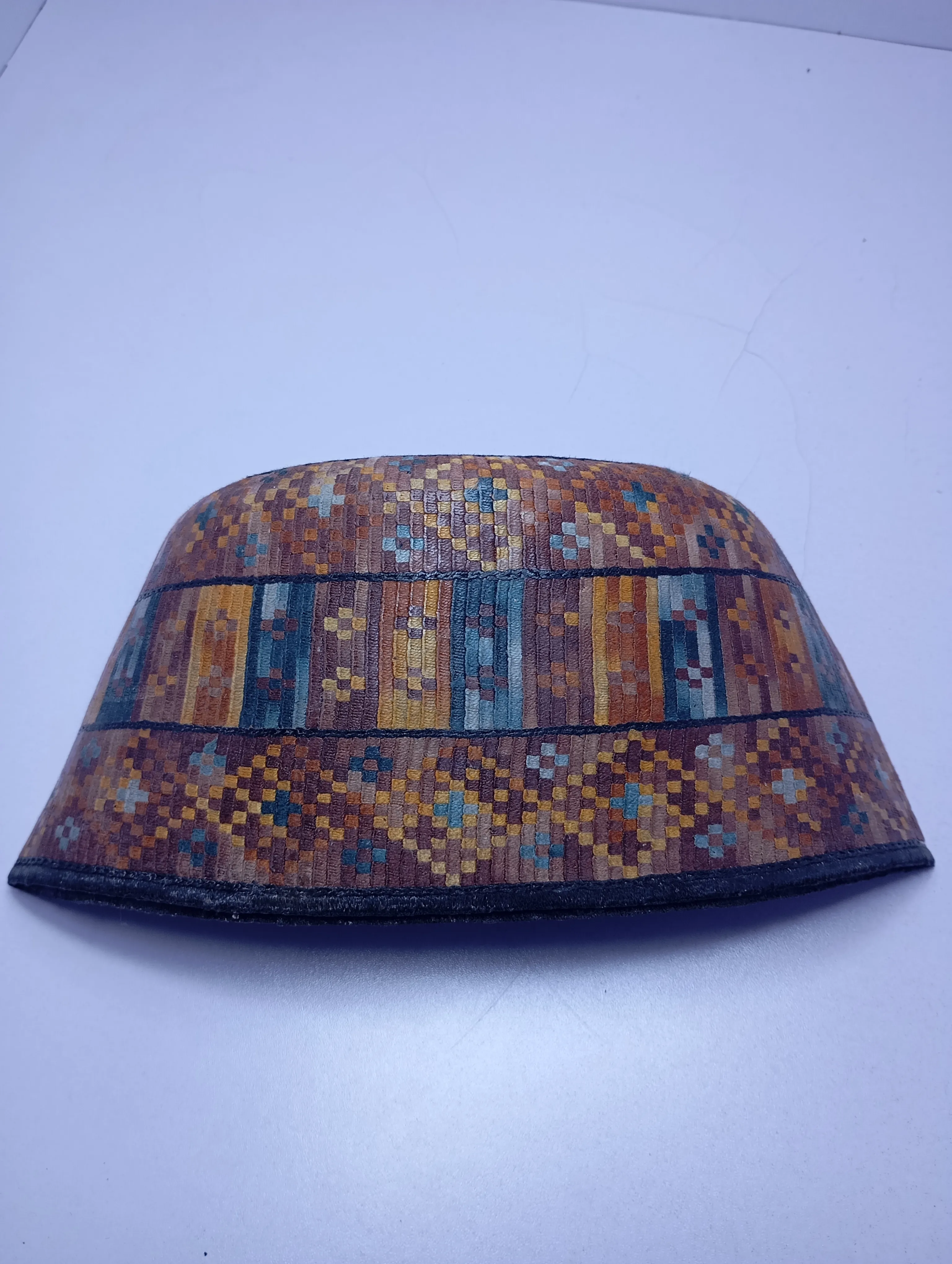 Original Handwoven Hausa Fulani Zawa Cap – Bangol Kindei Bama Style | Men’s Knitted Maiduguri Cap Sizeof 22 