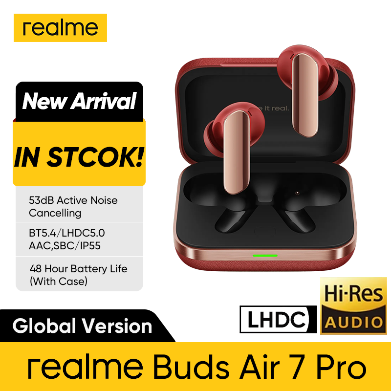 Global Version realme Buds Air 7 Pro 53dB Active Noise Cancelling True Wireless Earphone 48Hour Battery Bluetooth 5.4 Headphone