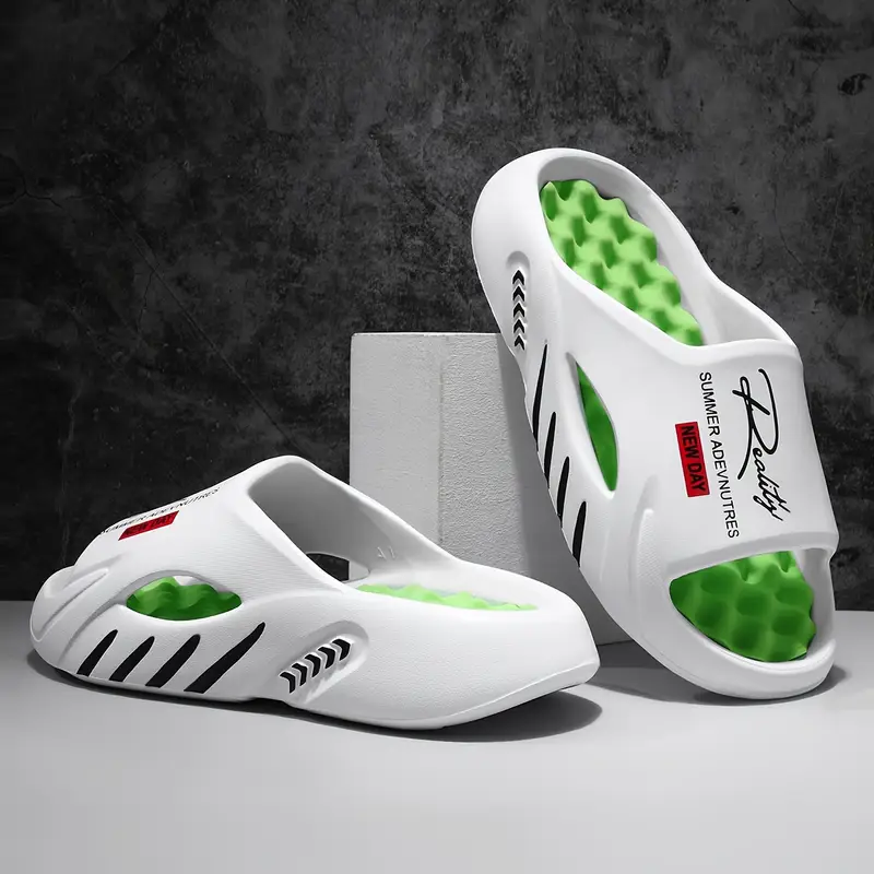 Summer men's EVA massage slippers indoor outdoor hiking beach casual shoes soft bottom comfortable slippers large size 48-49