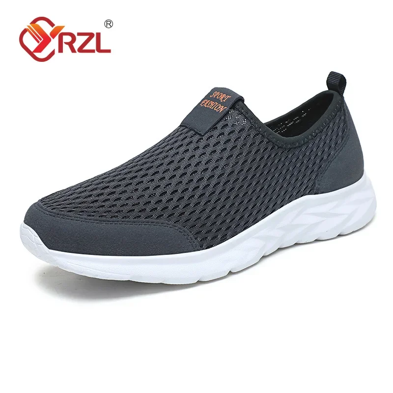 YRZL Men's Sneakers Breathable Mesh Men Casual Shoes Outdoor Non-Slip Big Size Loafers Walking Lightweight Male Tennis shoes