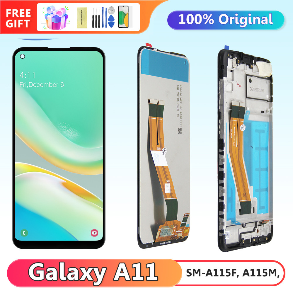 6.4" A11 Display Screen, for Samsung Galaxy A11 A115 A115F A115F/DS Lcd Display Touch Screen Assembly with Frame Replacement