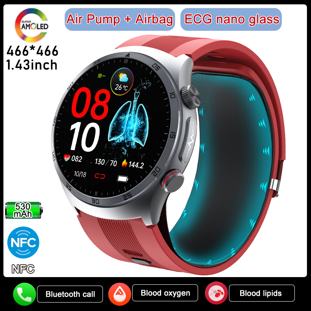 Airbag Smart Watch For huawei 2025 New health watch mens air Pump True Accurately Blood Pressure watches Uric Acid Blood Lipids
