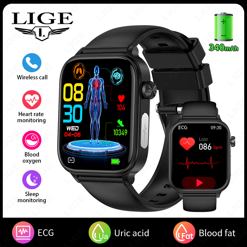 2025 New ECG+PPG Smart Watch Women Heart Rate Blood Lipid Uric Acid Women Menstrual Health Tracker Smartwatches For Android iOS