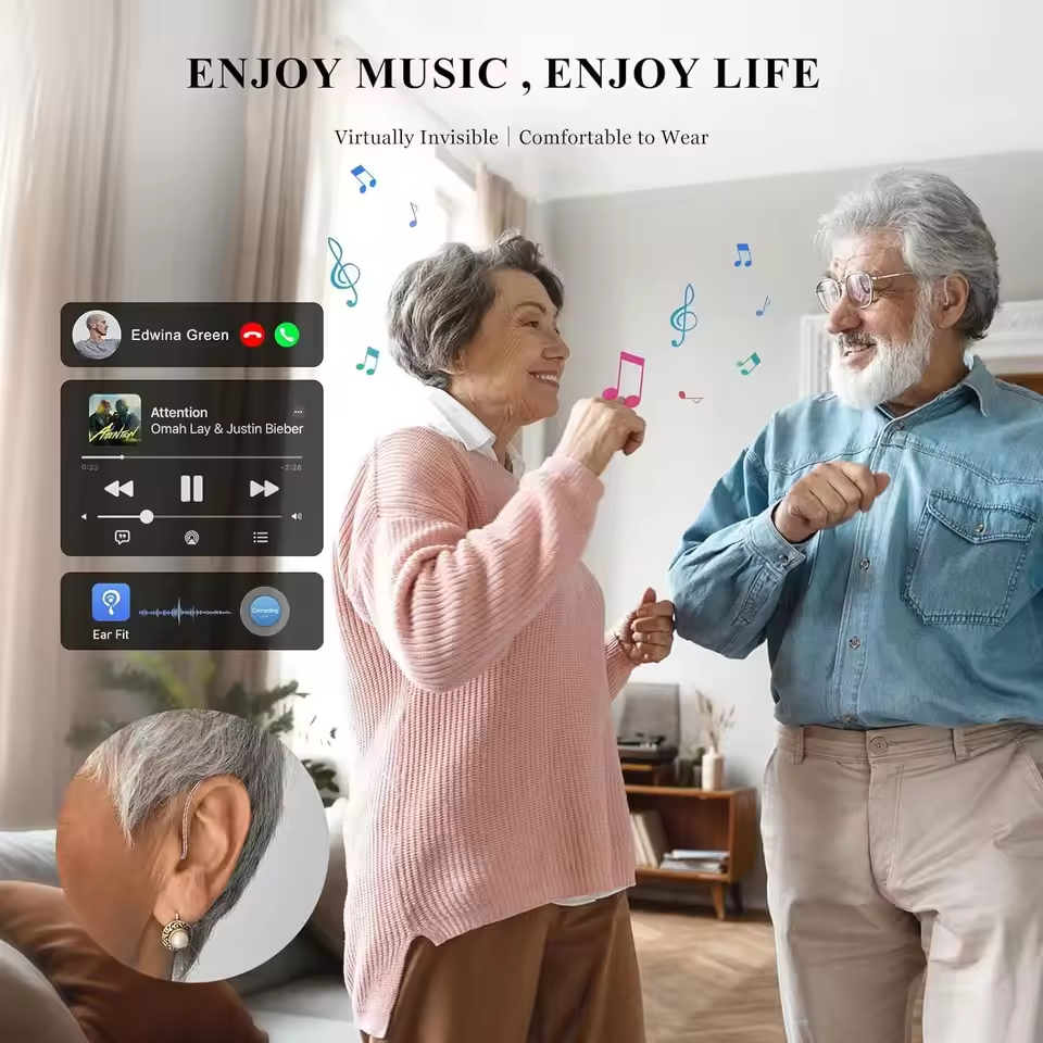 16 Channel Hearing Aids Rechargeable Bluetooth Hearing Aid for Seniors Adults Digital BTE Hearing Assist with Noise Cancelling