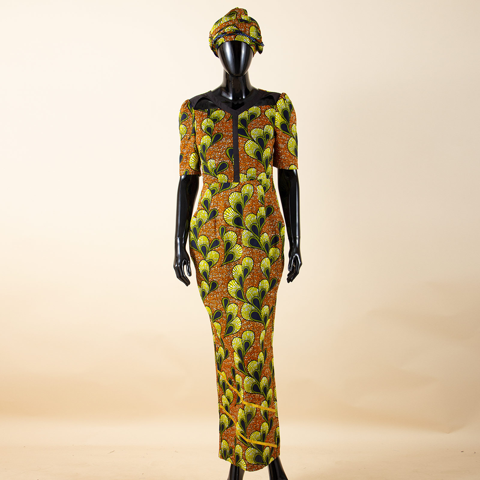 Party Gown African Dresses for Women Slim Fit Short Sleeve Dress Evening Vestidos with Headwrap Dashiki Ankara Print 2525071