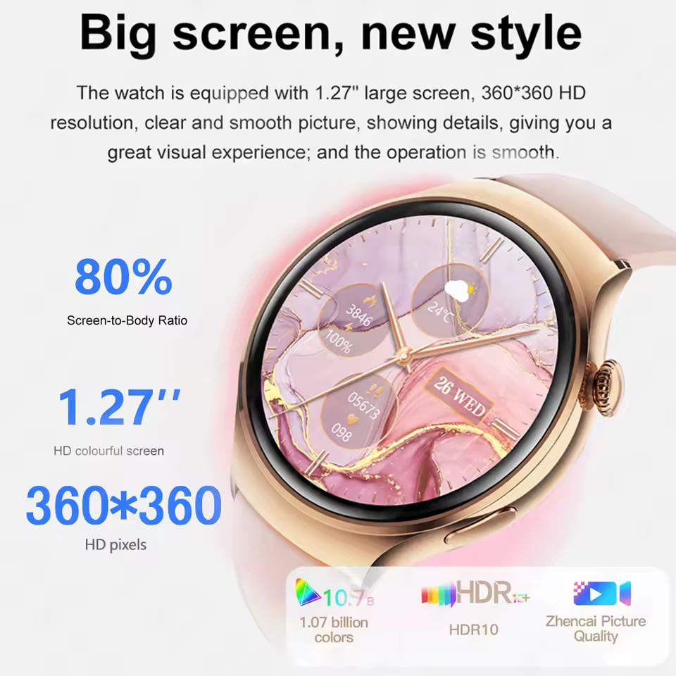 2025 New GPS NFC Bluetooth Call Smartwatch  Women Watch 4 mini Sports Track Heart Rate Oximetry Monitor Health Smartwatch Woman