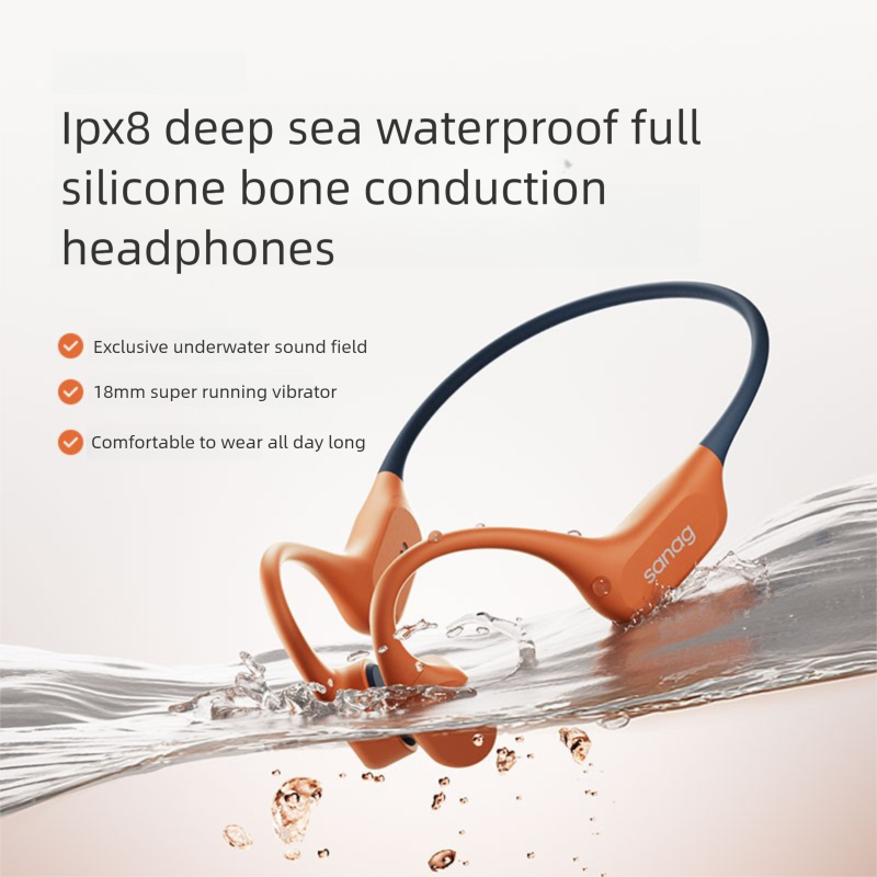 Sanag B77S IPX8 Swimming Earphone Bone Conduction Bluetooth Headphone Choice Flash-sale 64GB Memory MP3 Player Wireless Headset