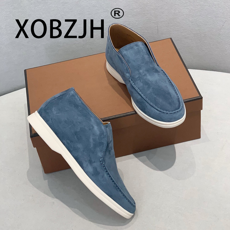 No Logo-Luxury Designer Warm Winter Boots 2025 New Men's Suede Leather Winter Trends Casual Flat Shoes Comfort Walking Shoes