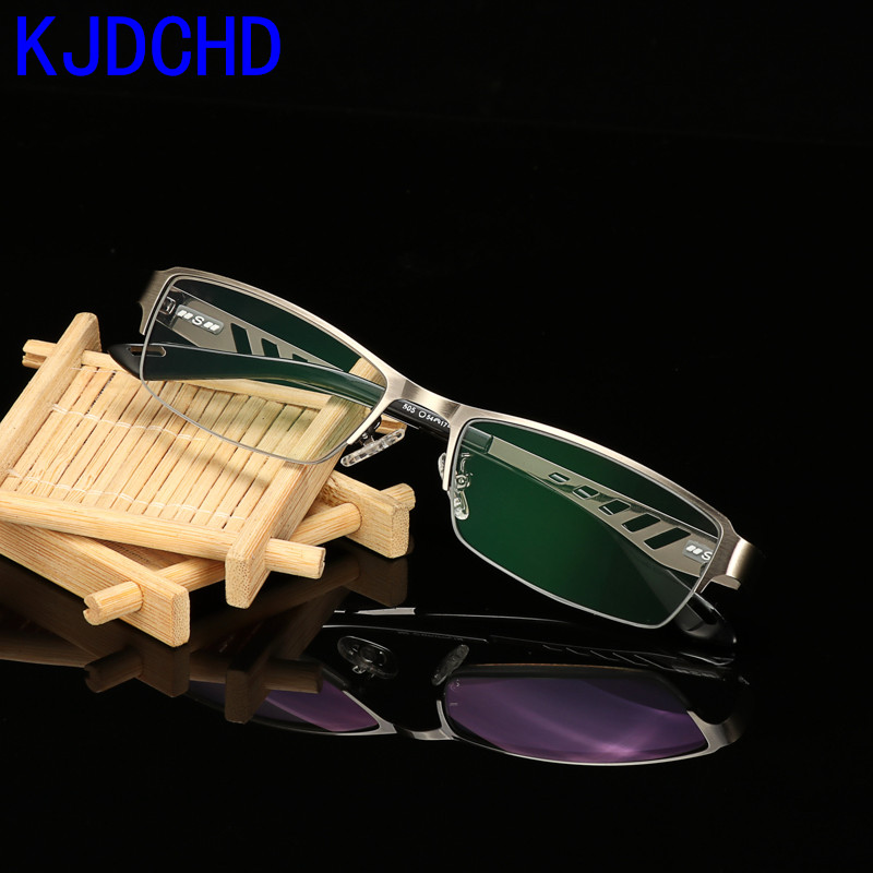 New men's titanium alloy glasses frame fashion woman ultra-light transition sunlight photochromic myopia prescription glasses
