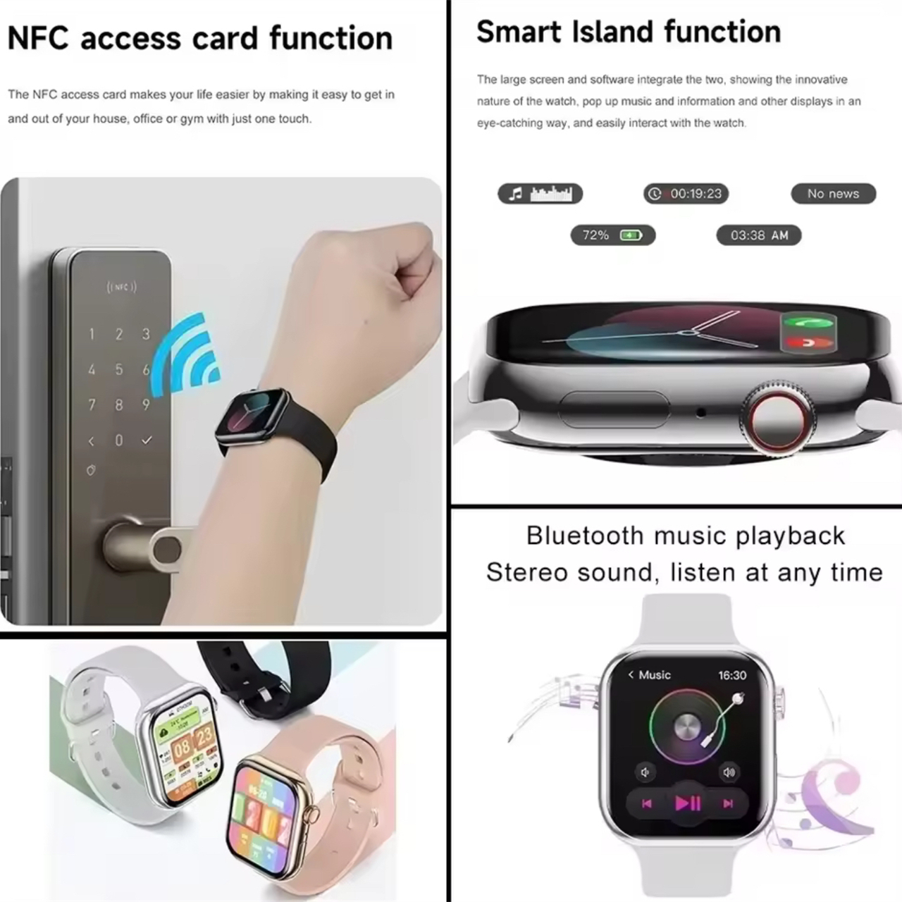 2025 NEW Smart Watch IW10 Wireless Charging Smartwatch Bluetooth Calls Men Women Watches Fitness Bracelet Custom Watch Face