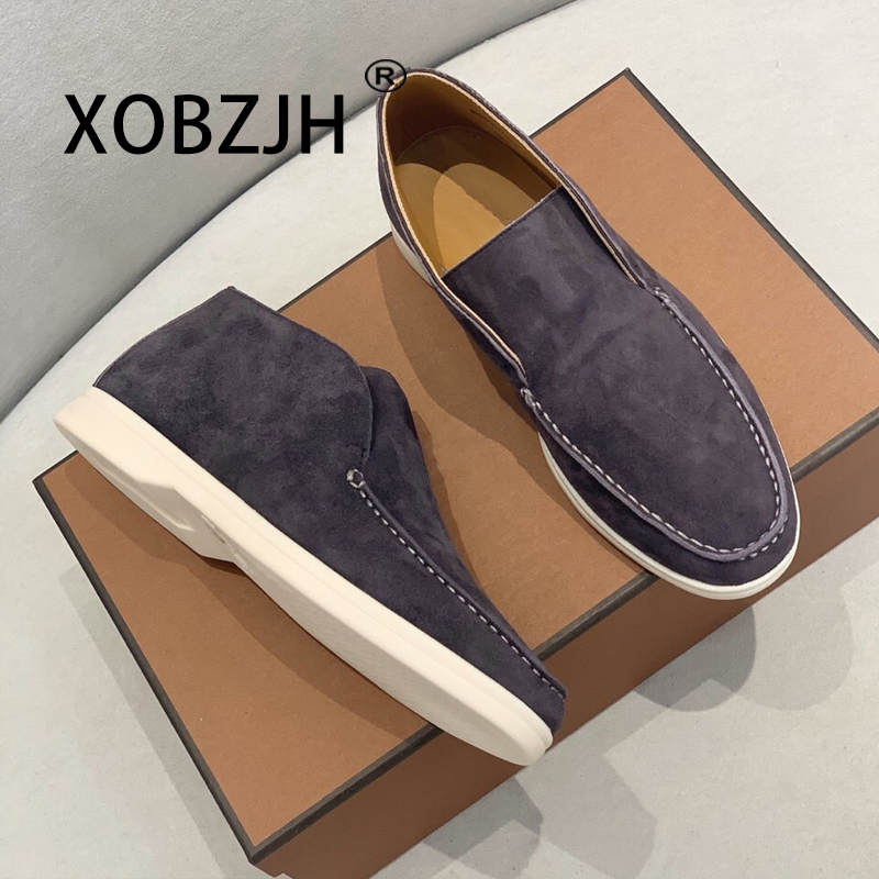No Logo-Luxury Designer Warm Winter Boots 2025 New Men's Suede Leather Winter Trends Casual Flat Shoes Comfort Walking Shoes