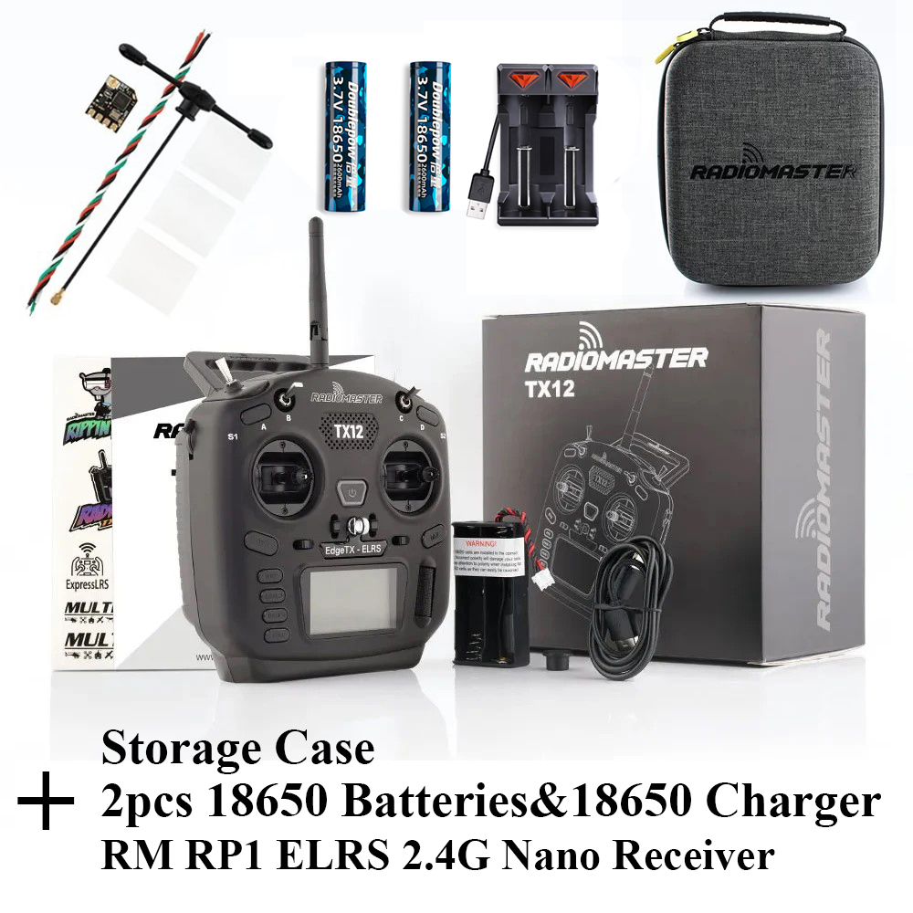 RadioMaster TX12 MKII ELRS EdgeTX OpenTX FCC LBT M2 16CH Hall Gimbals Multi-Module Compatible Radio Control Transmitter