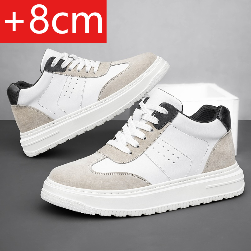 2025Mens Elevator Shoes Height Increase Invisible 6/ 8cm Sports Sneakers Elevate Taller Lift Leather Shoes
