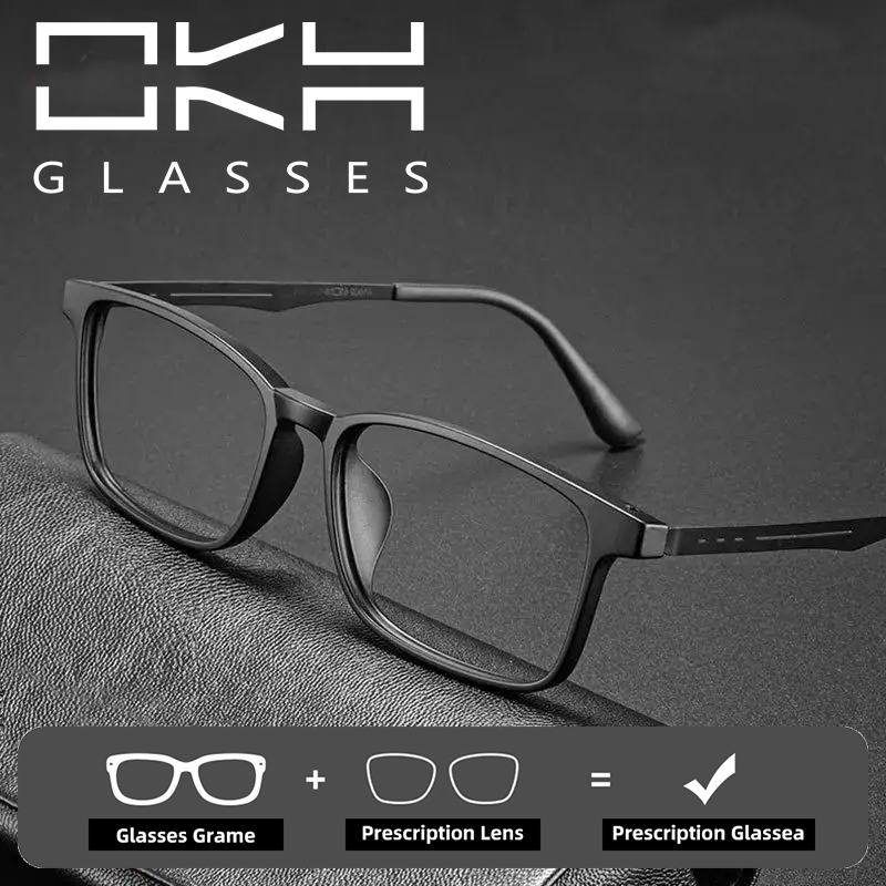 OKH UltraLight Pure Titanium Glasses Blue Light Blocking Reading Glasses Men Myopia Hyperopia Optical Glass Prescription Eyewear