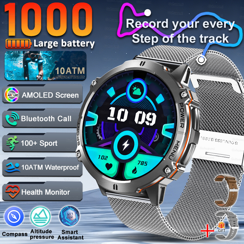 Men Smartwatch High End Sports Watches 1000mAh Large Battery Waterproof Durable AI Custom dial  TREX3  Smart Watch For Men women
