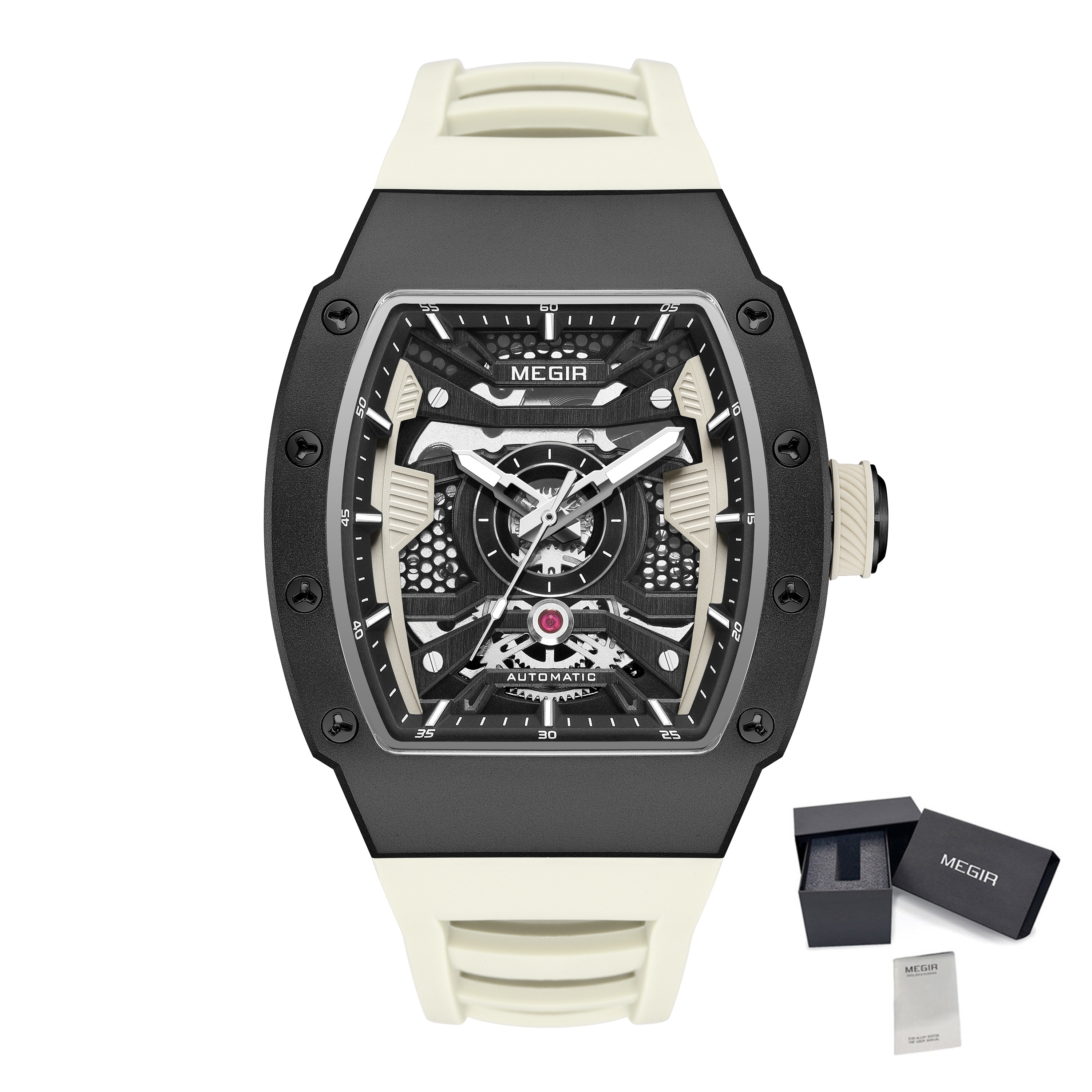 MEGIR Brand Automatic Movement Watches for Men Fashion Waterproof Stainless Steel Case Mechanical Wristwatch Montre Homme 8604