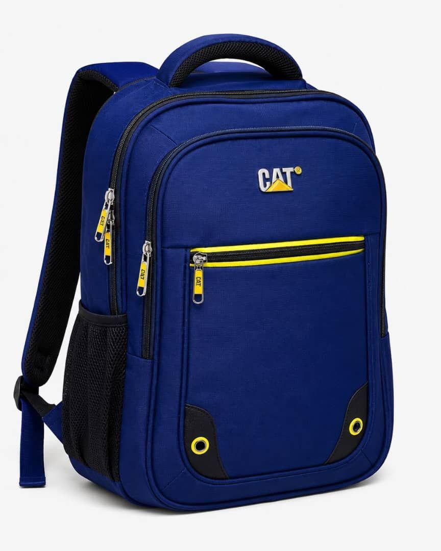 CAT Brand Blue Backpack with Yellow Accents