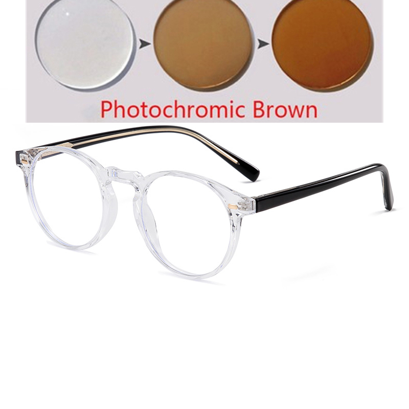 GSBJXZ TR90 Blue Light Blocker Round Nearsighted Eyeglasses Women Men Student Optical Glasses Prescription 0 -0.5 -0.75 To -6.0